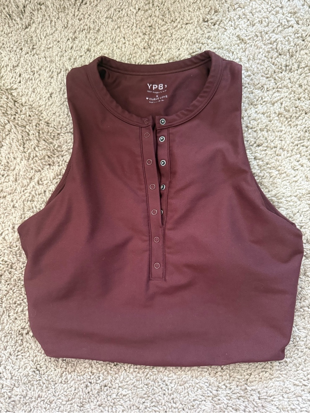Abercrombie Women's YPB sculptLUX Plunge Henley Slim Tank Women's Size S Curve